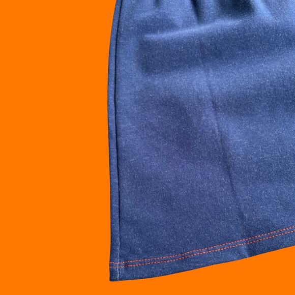 90's vintage faux denim high waisted bodycon mini skirt XS SMALL *deadstock* - Picture 2 of 5